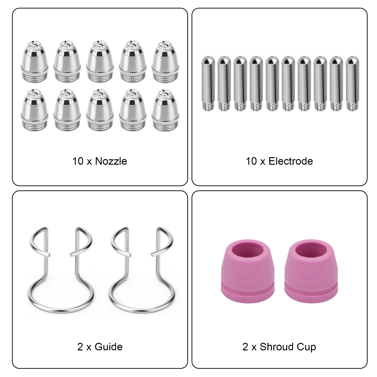 24pcs Plasma Cutter Torch Consumables Kit for SG-55 AG-60 WSD-60 CUT50 60Amp
