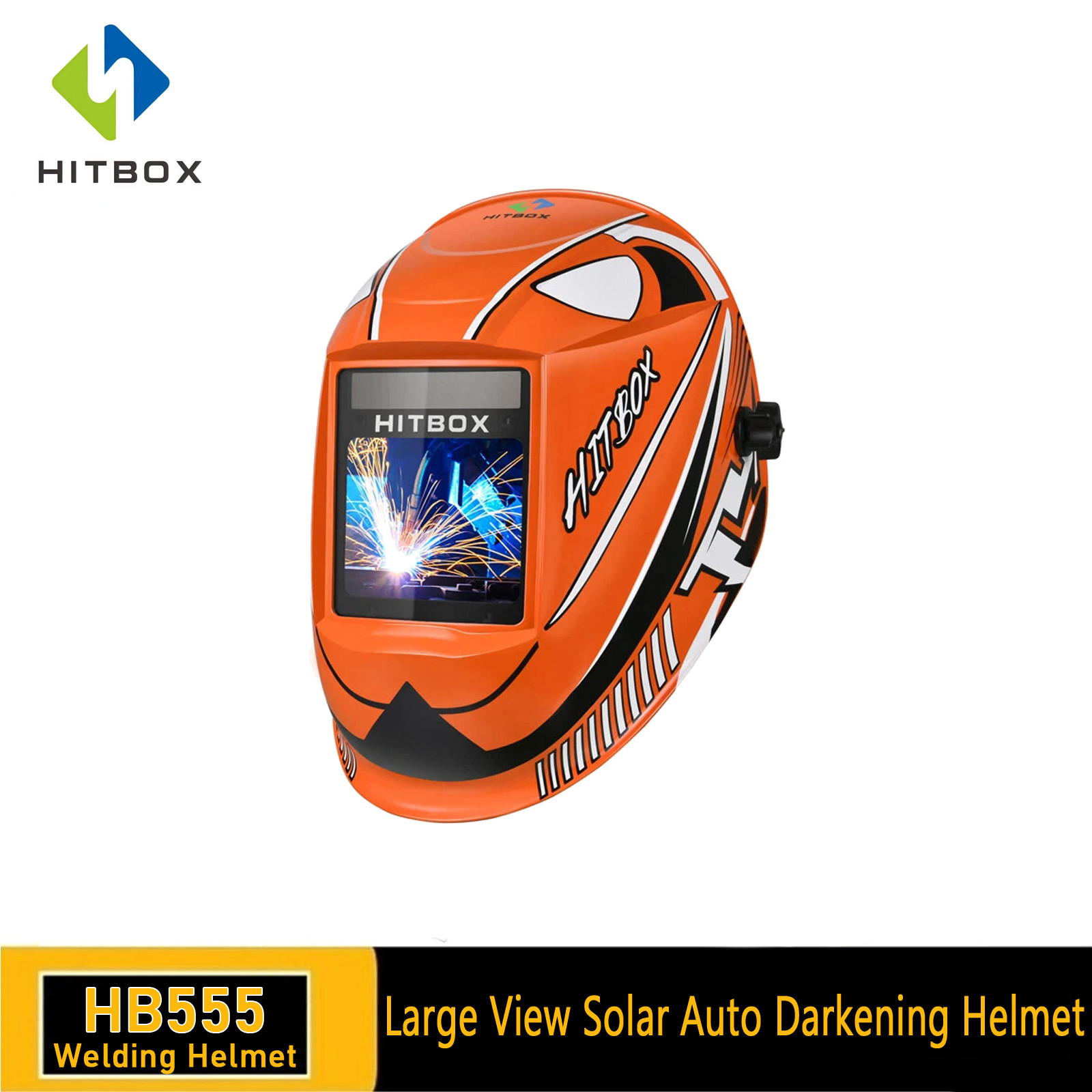 HITBOX True Color Auto-Darkening Welding Helmet Large View Welder Hood Mask