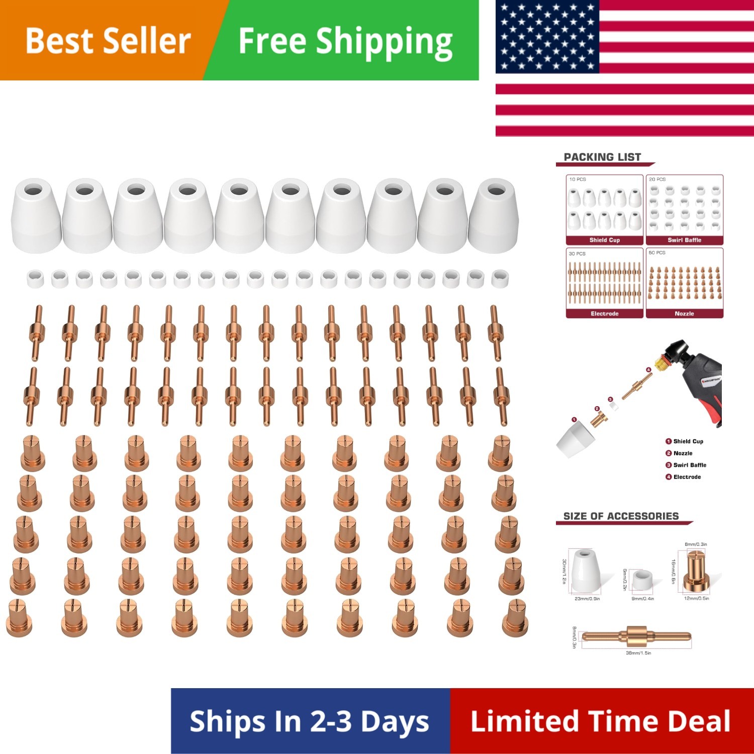 PT31 Plasma Cutting Consumables Fit CUT-45 CUT-50 CT-312 MP with Plasma Cutte…