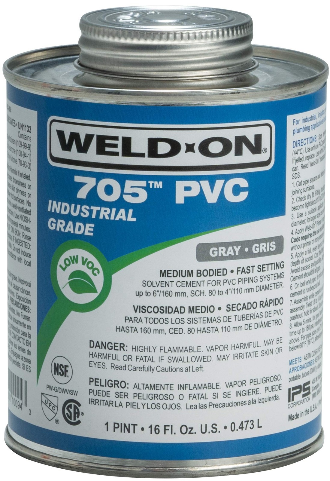 Weld-On 10094 705 Industrial Grade PVC Medium-Bodied High Strength Solvent Ce…