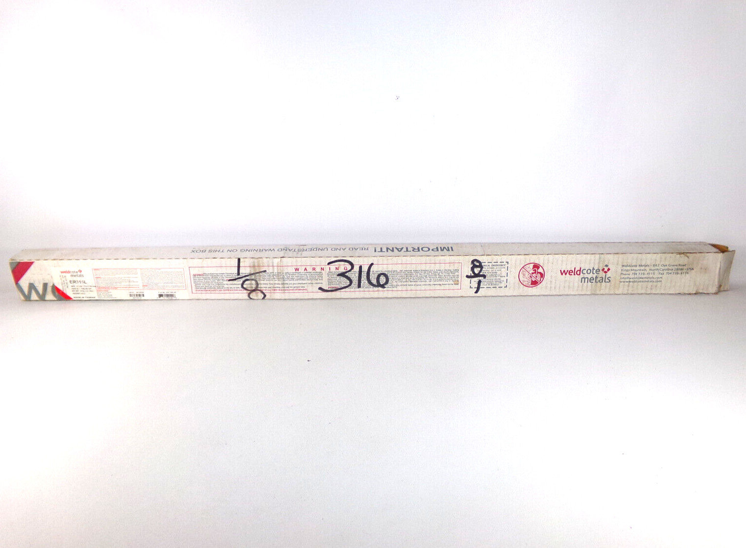 10lbs Weldcote Metals ER316L Welding Rod, 1/8″ x 36″ 316L18X36T, A5.9