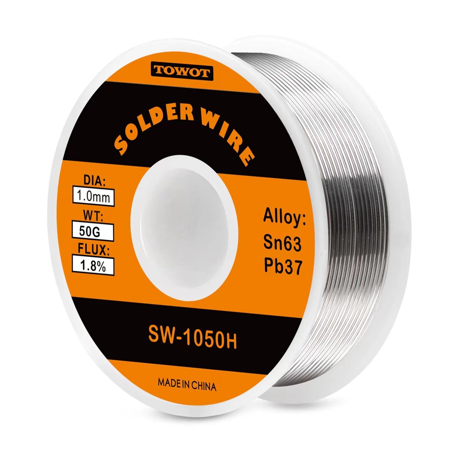 TOWOT 63/37 Tin Lead Rosin Core Solder Wire 1.0mm 50g Electrical Solder