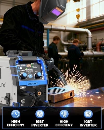 AZZUNO MIG Welder 135A 110V, 3 in 1 Flux Core Gasless MIG Welder/Lift TIG/Stick