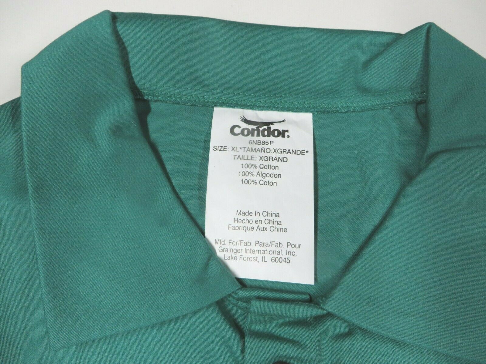 Green Cotton FR Welding Jacket Condor 6NB85P Also Fire Resistant Pants 6NB91P