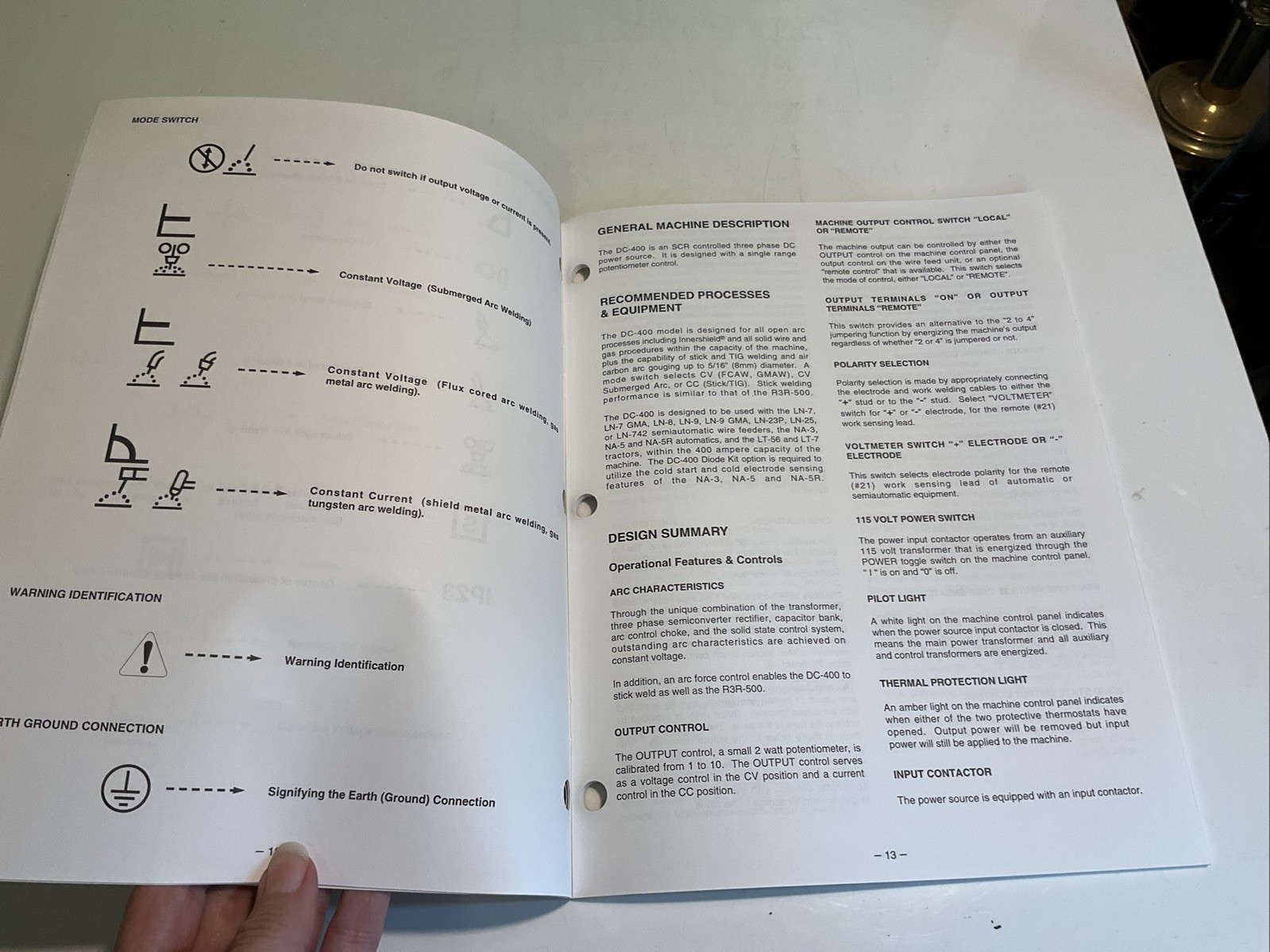 Lincoln Electric Idealarc DC-400 Welding Owners Manual IM 474 1994