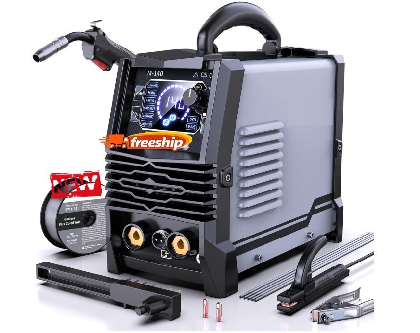 Soldadora MIG 140A 110V 3en1 Flux Core Stick TIG Inversor IGBT Portátil