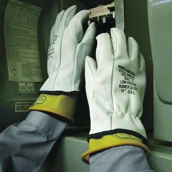 Ansell 96-002 Electrical-Insulating Glove Protectors, Goatskin, 10″ Length,