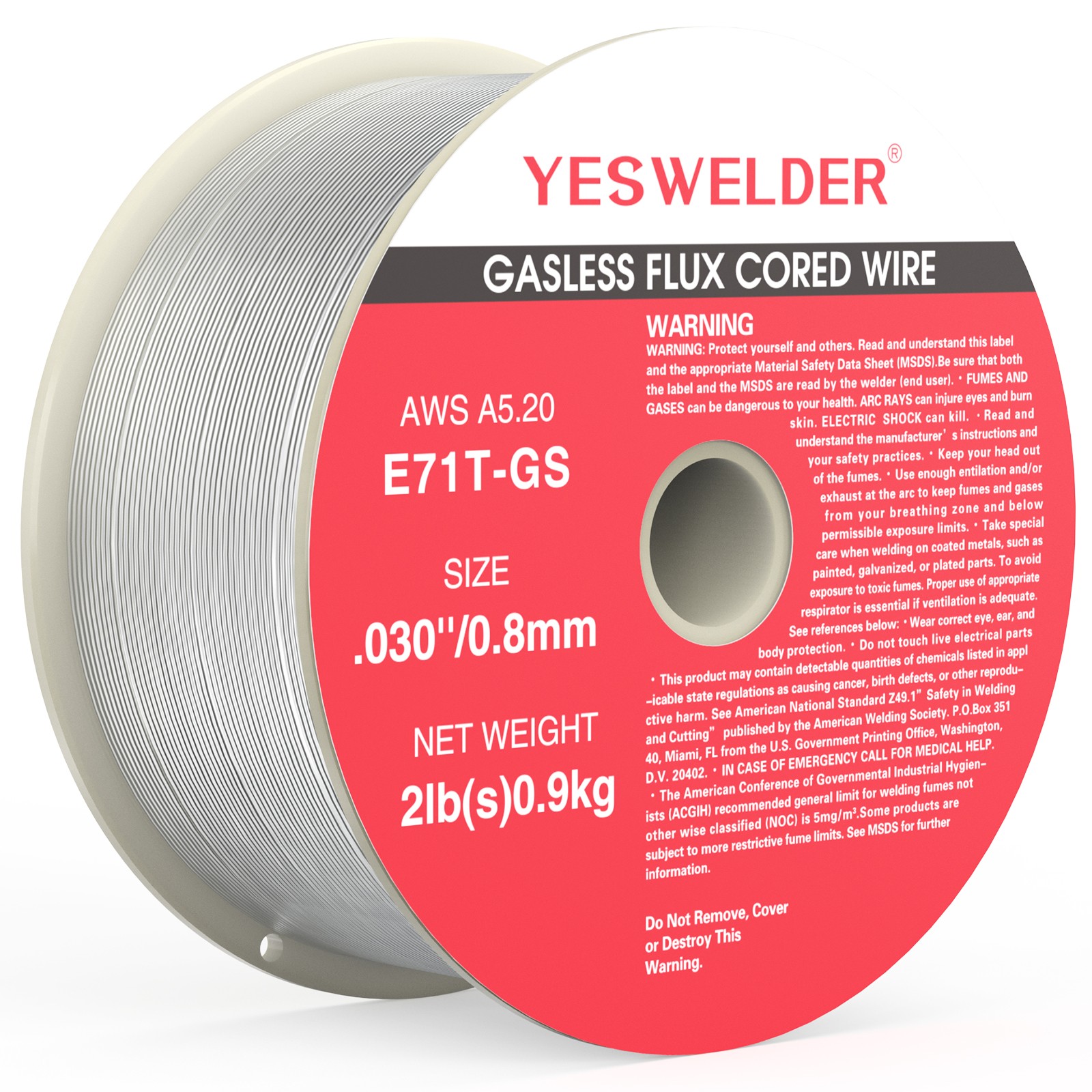 YESWELDER E71T-GS Flux Core MIG Wire .030/.035 2/10LB 1-5pk Gasless Welding
