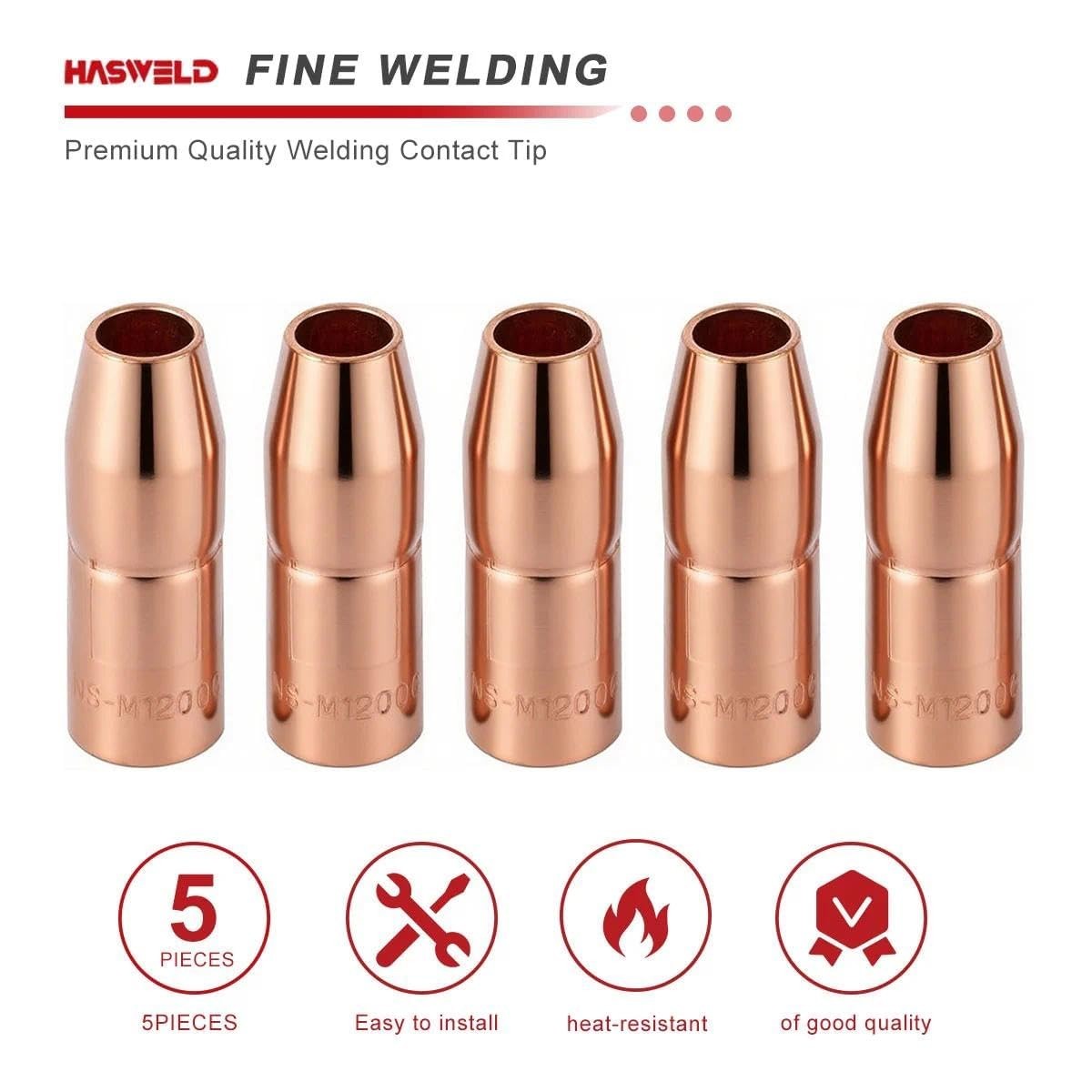 5-PK Nozzle For NS-M1200C 1/2″ AccuLock MDX Fits Miller MDX-100 MIG Welding Part