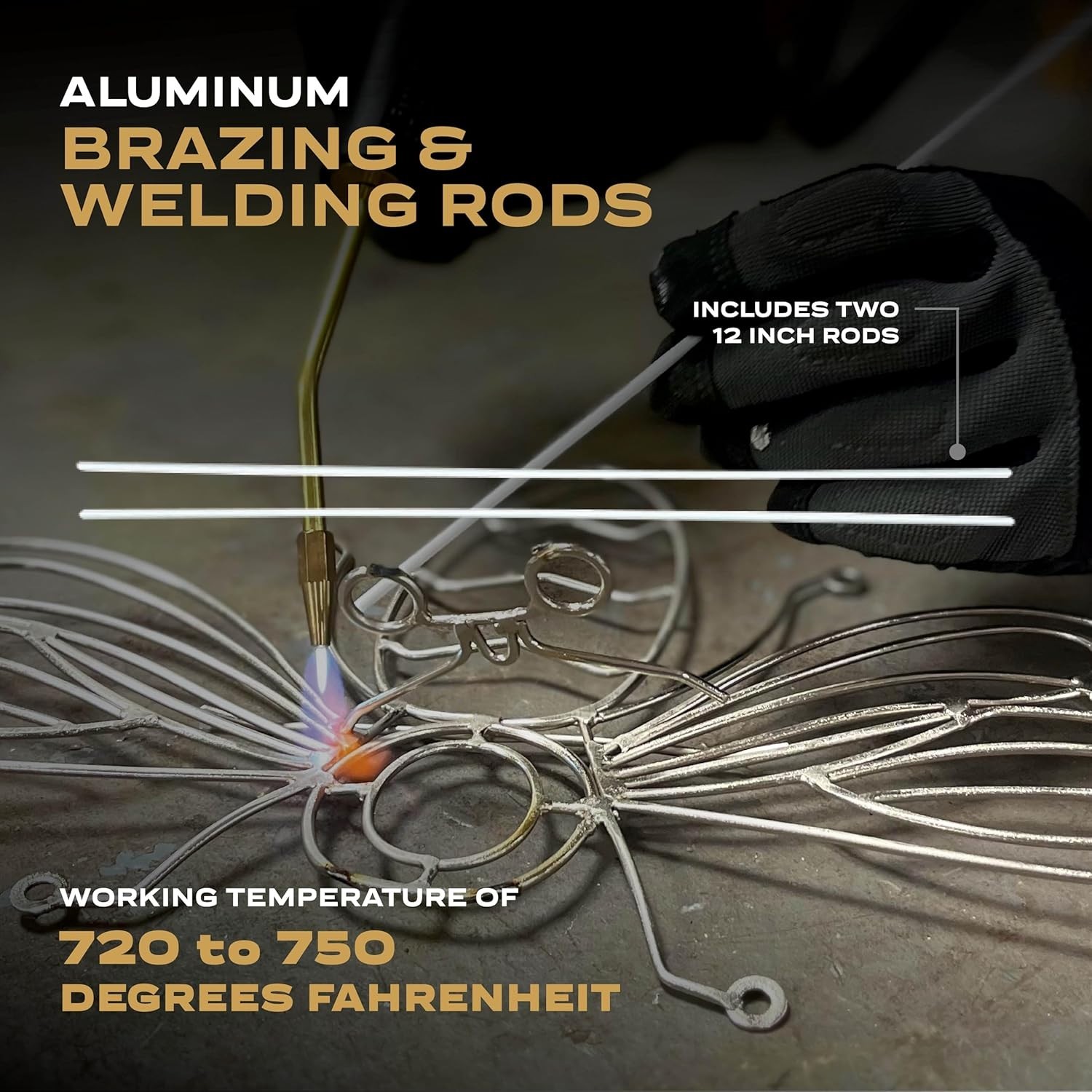 ALUMINUM BRAZING & WELDING RODS – 12-INCH, 720°F TEMP, 2-PIECE SET