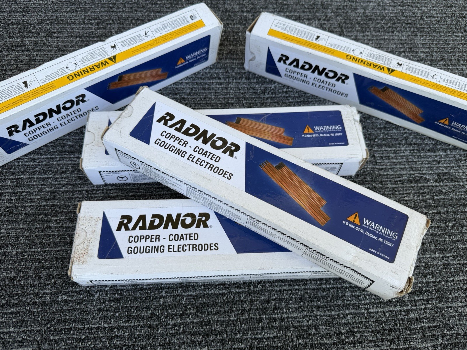 5-PK! Radnor 64002223 Gouging Point Electrodes Welder Copper Coated DC 1/4 x 12″