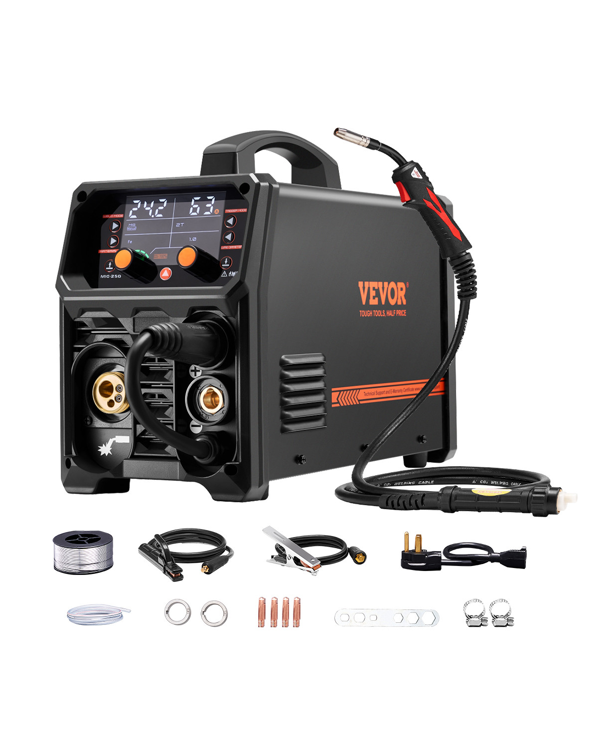 Pro MIG Welder 250A Pluse Mig Welding Machine 5-in-1 Synergic Welder Machine