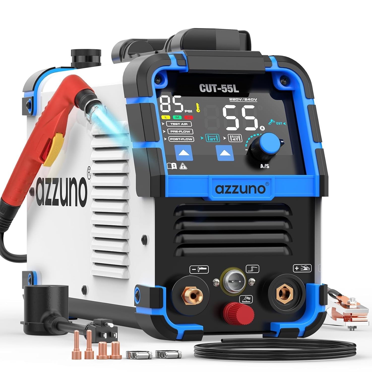 65A Plasma Cutter Pilot Arc 110/220V IGBT Inverter 1″ Cut LED