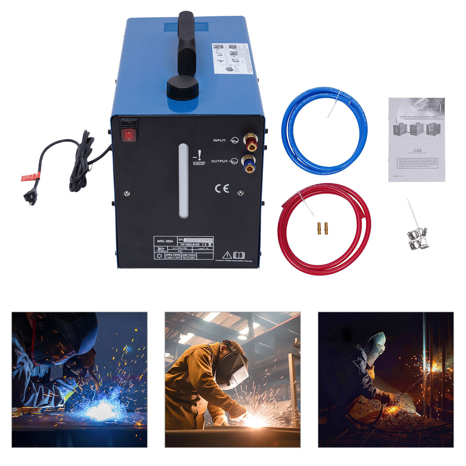 WRC-300A TIG Soldering Machine Cooling Tank Welder Water Cooler Tank 1500W 110V