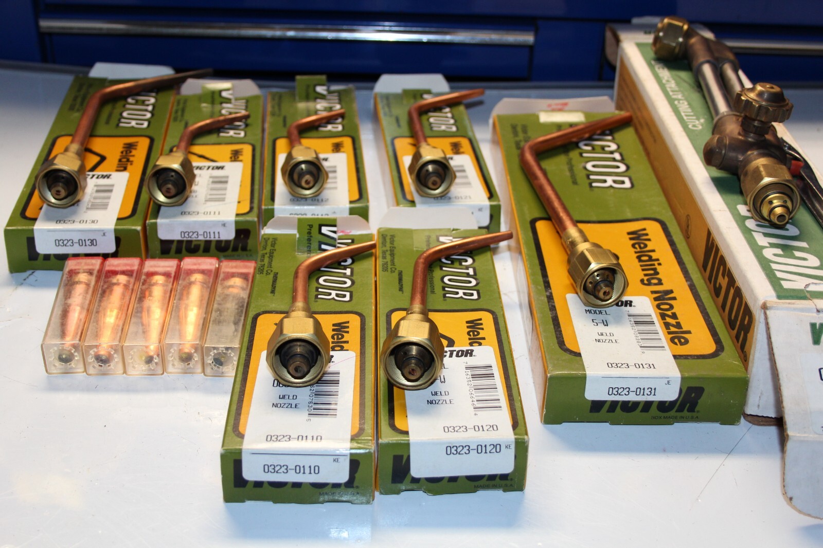VICTOR 75-Degree Cutting Attachment, Welding Nozzle, CUTTING TIPS LOT USA 13pcs