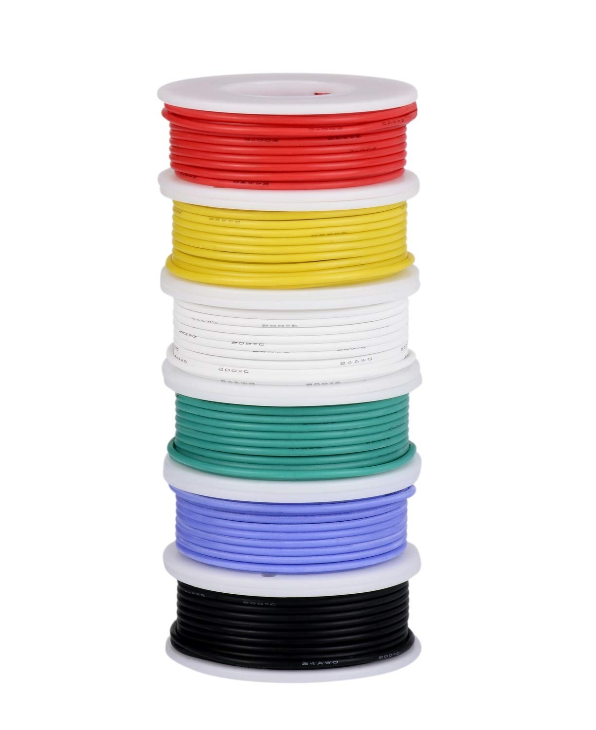 TUOFENG 20 awg 6 colors each 23ft, Red, yellow, blue, green, black, white