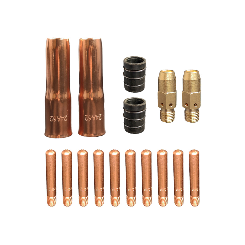 16pcs .030″ kit MIG Welding Contact Tips 24A Nozzle 54A Diffuser for Tweco #3/#4
