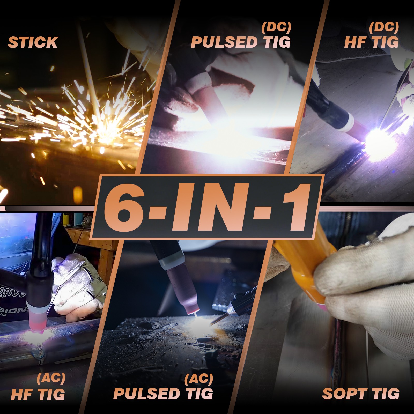 6-in-1 180A AC/DC Pulse TIG/MMA Welder 110/220V ETL Cert w/ WP-26 Torch