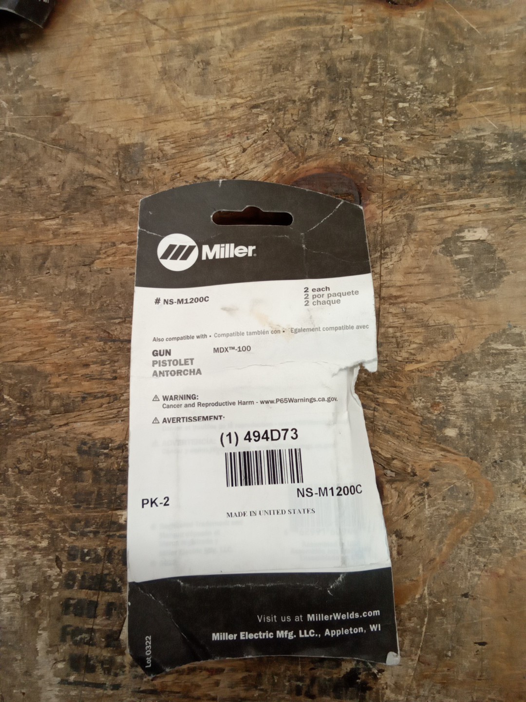 Miller NS-M1200C Flush Nozzle Copper Thread-On 1/2″ Orifice MDX-100 Mig Guns
