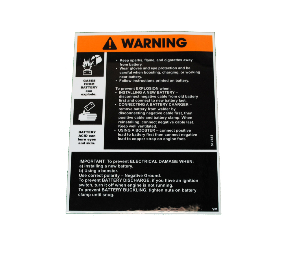 Lincoln OEM Battery Warning Decal Sticker (S17851) 3 5/8″ x 4 3/4″