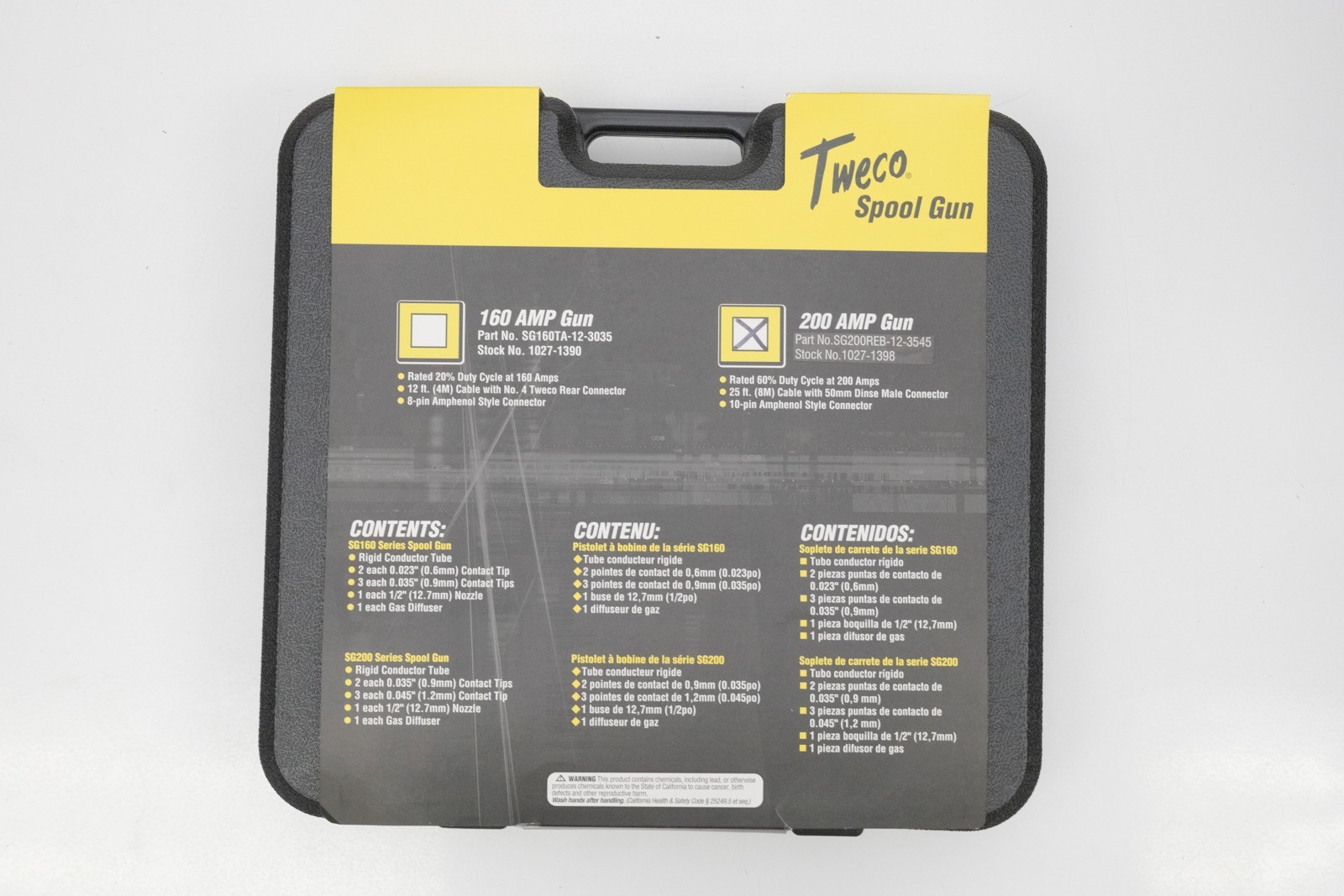 Tweco SG200REB-12-3545 200A Spool Gun 12′ Cable Kit Case 1027-1398 MIG Weld