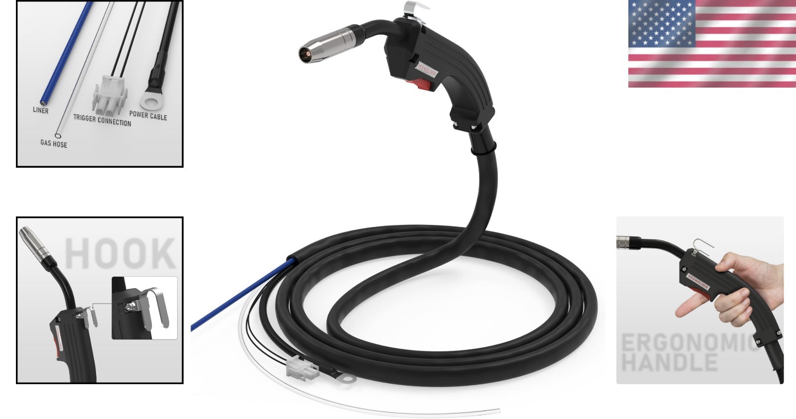 Versatile 8ft MIG Welding Gun for 100A Chicago Electric Welders – Ready to Use!