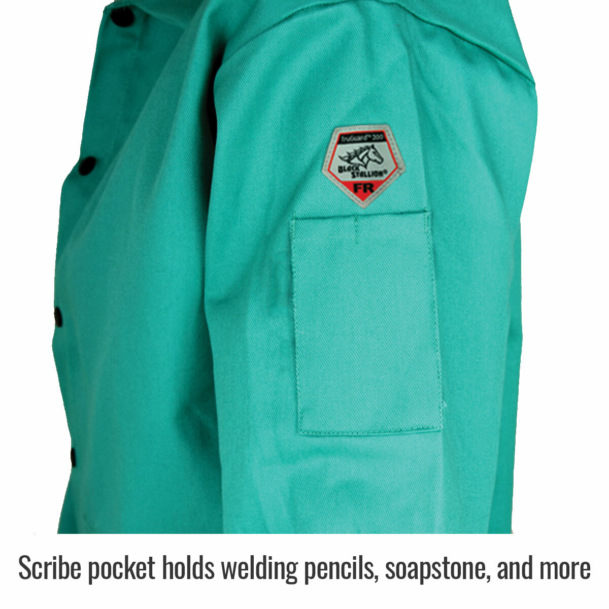 Revco Black Stallion 30″ TruGuard 200 FR Cotton Welding Jacket, Green Size 2XL