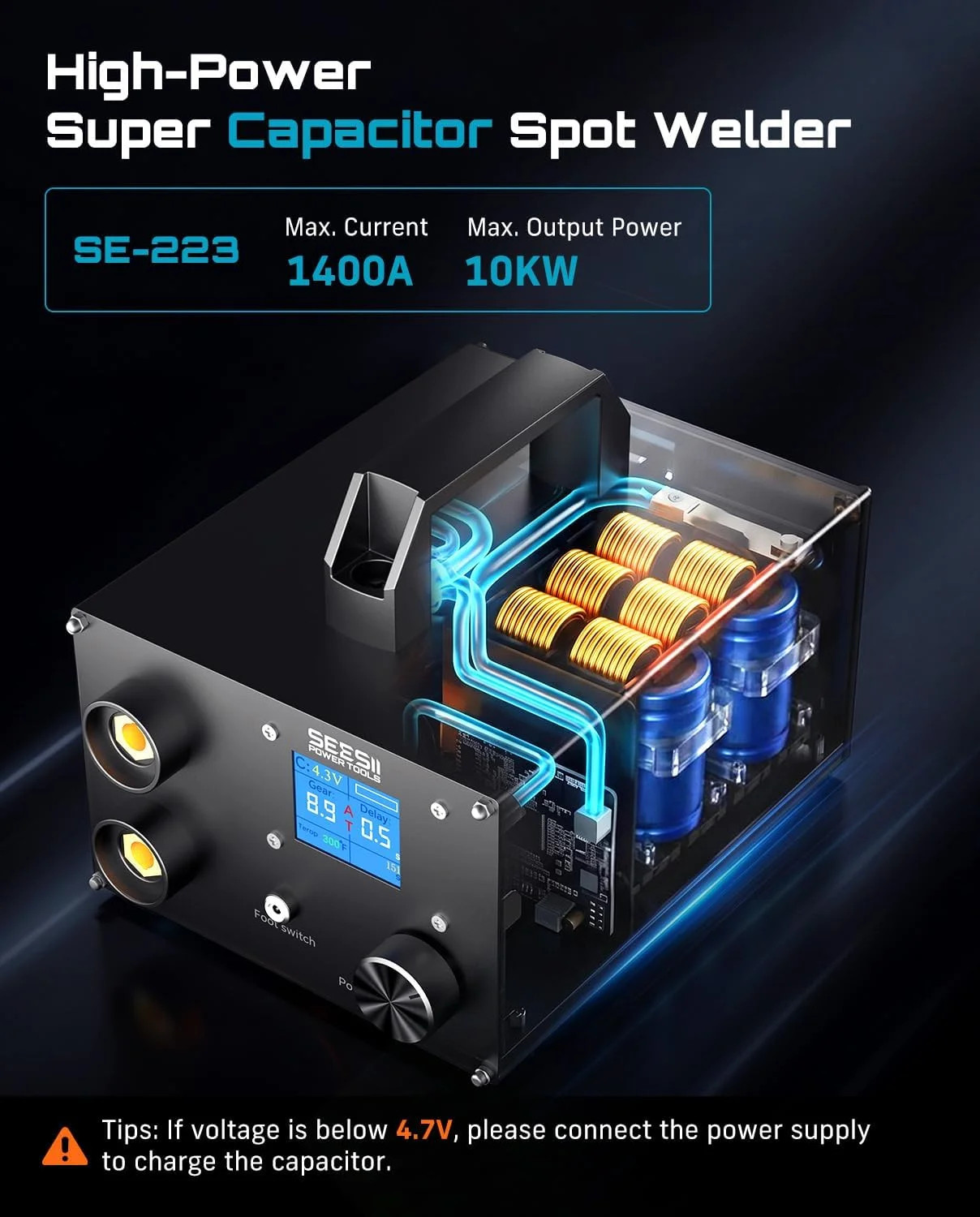 10KW Capacitive Battery Spot Welder: 12V Power Supply Available, Spot Welding Ma