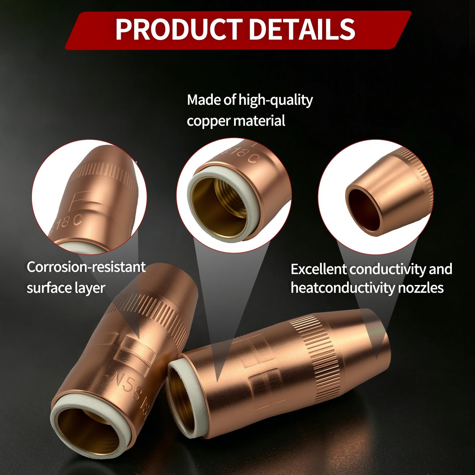 5PK N-5818C Mig Welding Nozzle for Bernard Series MIG Gun, Heavy…
