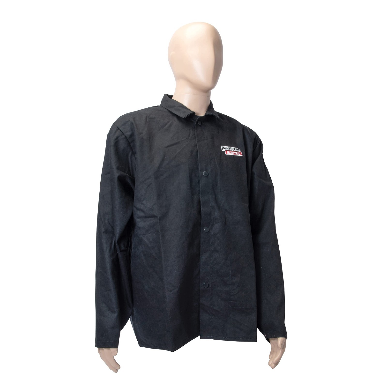 Flame-Resistant Welding Jacket, Black, Heavy-Duty, Durable, Safety Gear, Size Op