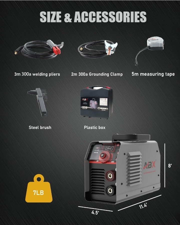 ABX Mini Welding Machine, MMA-160A 110/220V Welder Machine,Portable Stick Welder