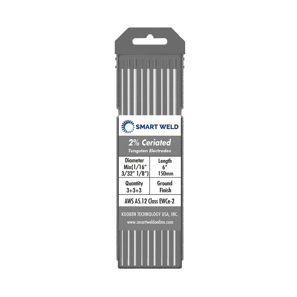 Grey TIG Welding Tungsten Electrode Assorted 9 pack 1/16″ 3/32″ 1/8″ Length 6″