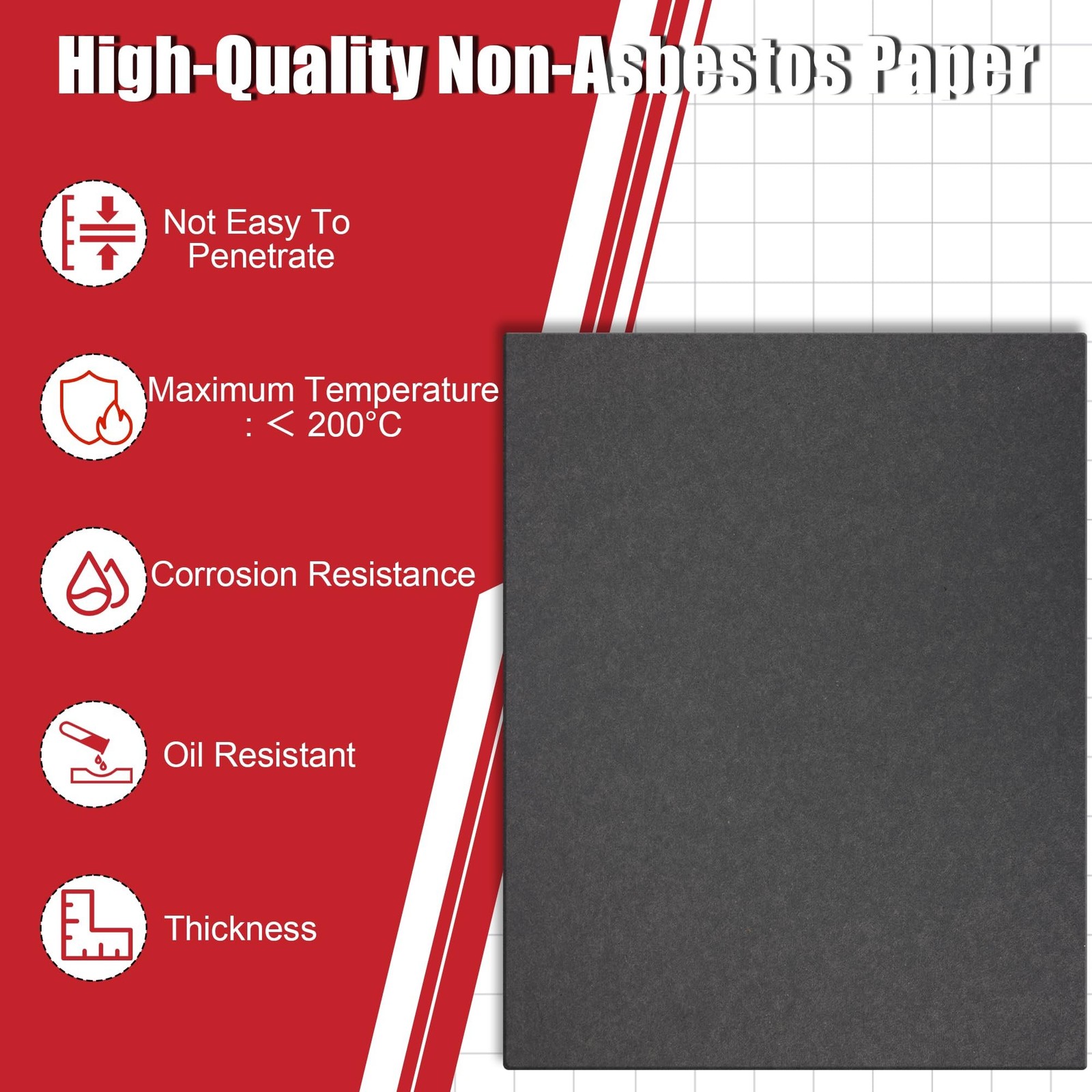 6PCS Gasket Material Sheet, Non-Asbestos Exhaust Gasket Making Paper for Smal…