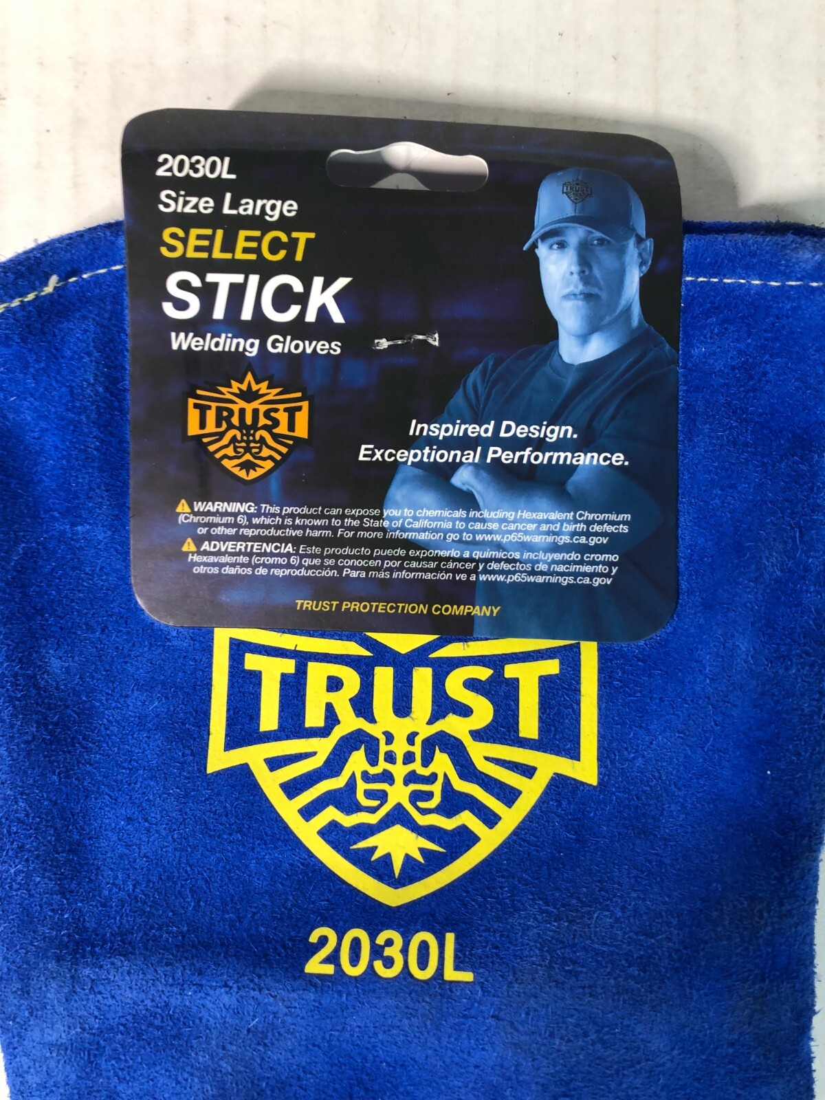 Trust Select Stick 2030L Welding Gloves w/Kevlar size Large Blue leather NEW