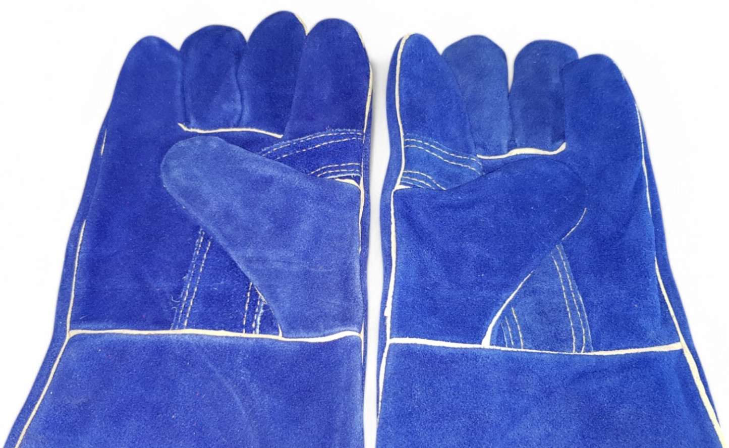 16″ COWSPLIT LEATHER, REINFORCED BLUE THUMB PALMLINED WITH COTTON & FLEECE, BLUE