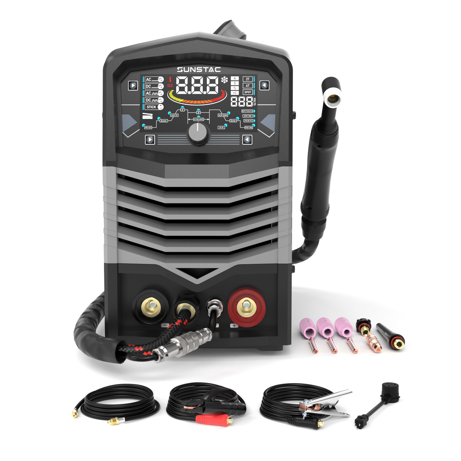250A AC/DC Aluminum TIG Welder with Pulse DC TIG/AC TIG/Pulse TIG/SPOT TIG/Stick