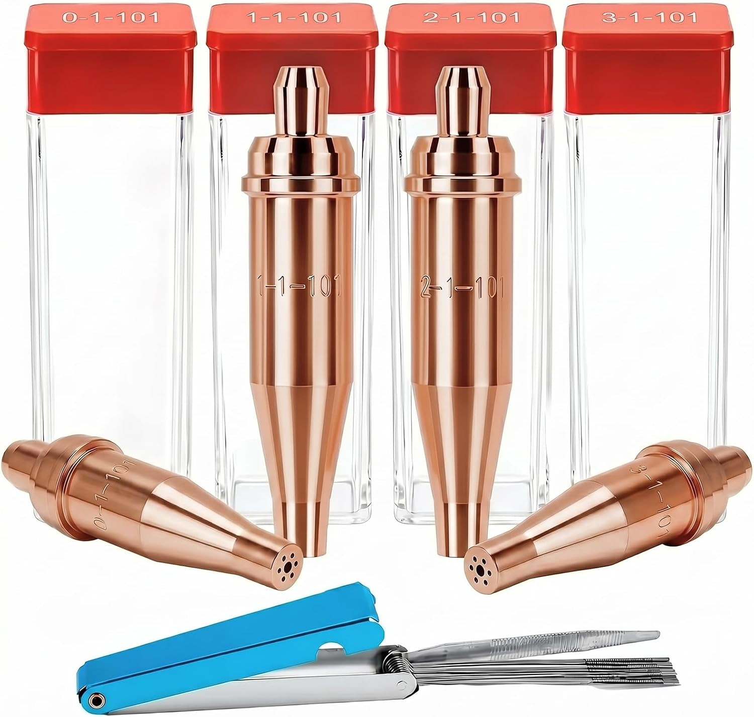 1-101 Acetylene Cutting Torch Tips Kit for Victor Torch Tips Cleaner | 4-Pack Si