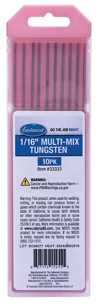 Eastwood 1/16″ Multi-Mix Tungsten 10 Pack Pure Welding Electrode – TEMM-116-10T