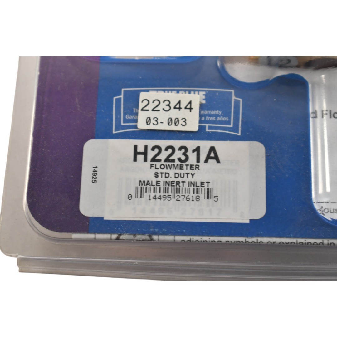 NEW Miller H2231A Flowmeter Argon CO2 Helium Standard Duty 50 PSI 5/8-18
