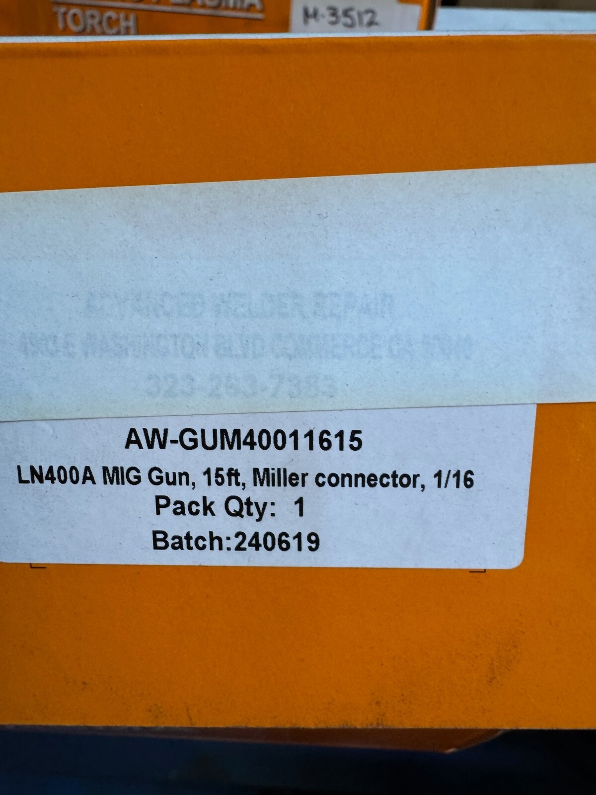 M40011615 400A Miller Direct Gun 15ft 116 Setup – New Replacement Part
