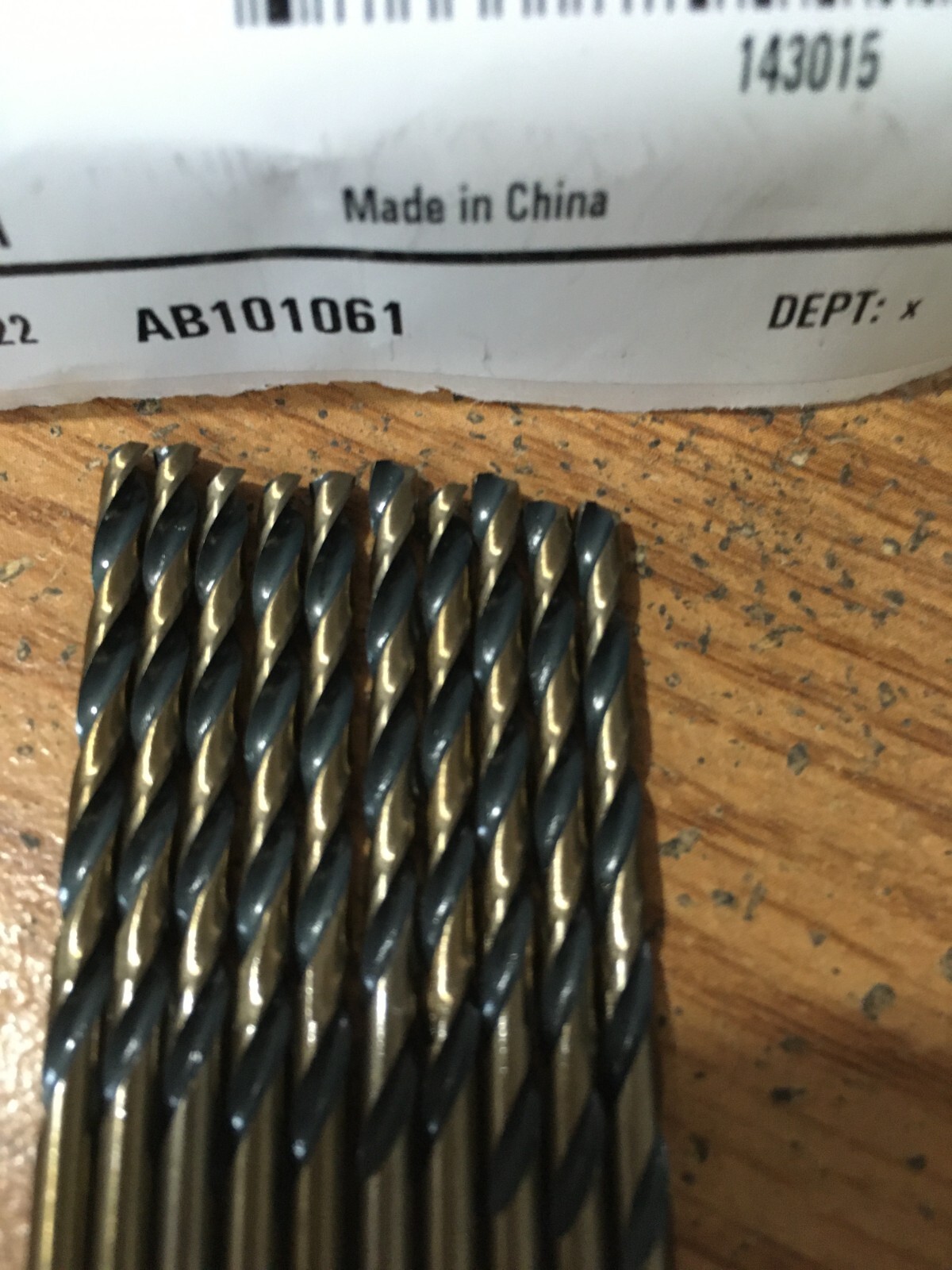 (10) 1/8″ HSS 135° Split Point Black & Gold Finish FMT® Jobber Drill