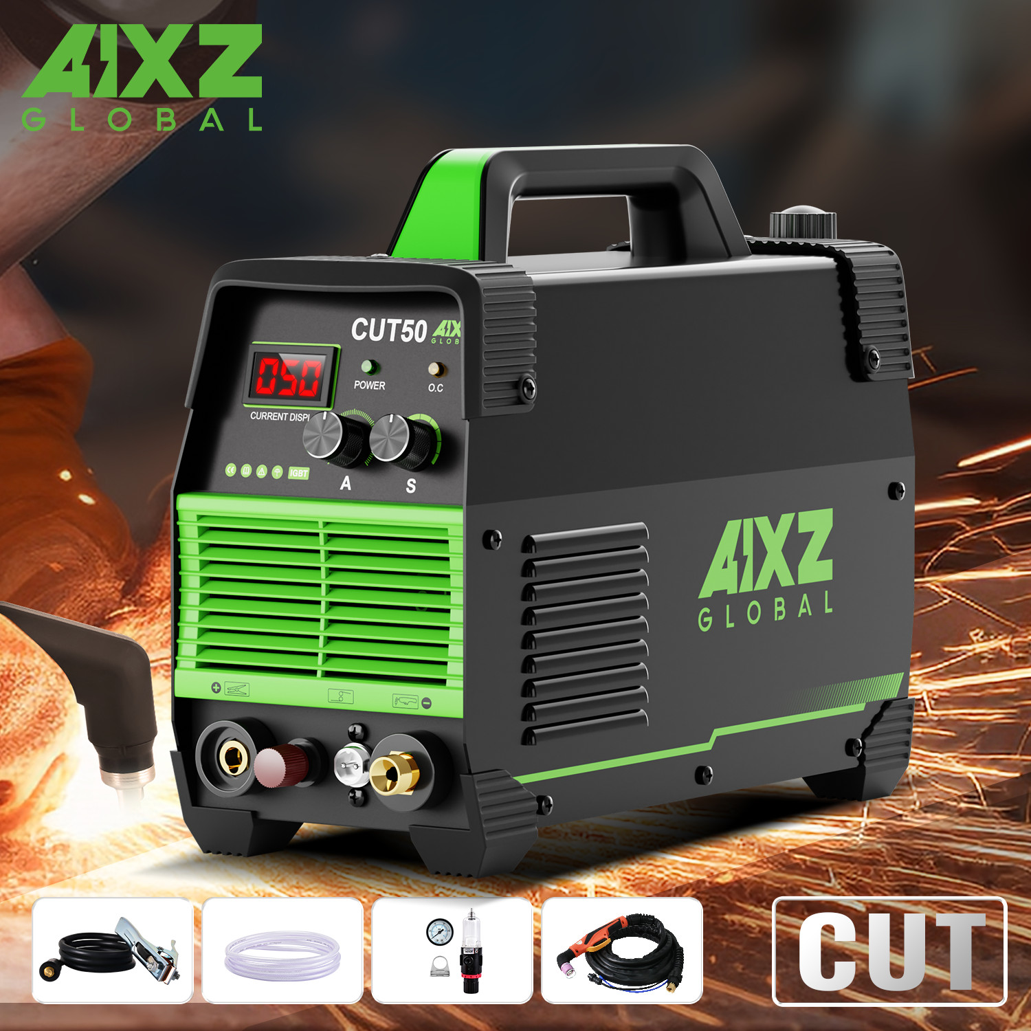 Max Cut 0.59″ 50A Plasma Cutter 110/220V Bulit-in Air Pressure Regulator Cutter