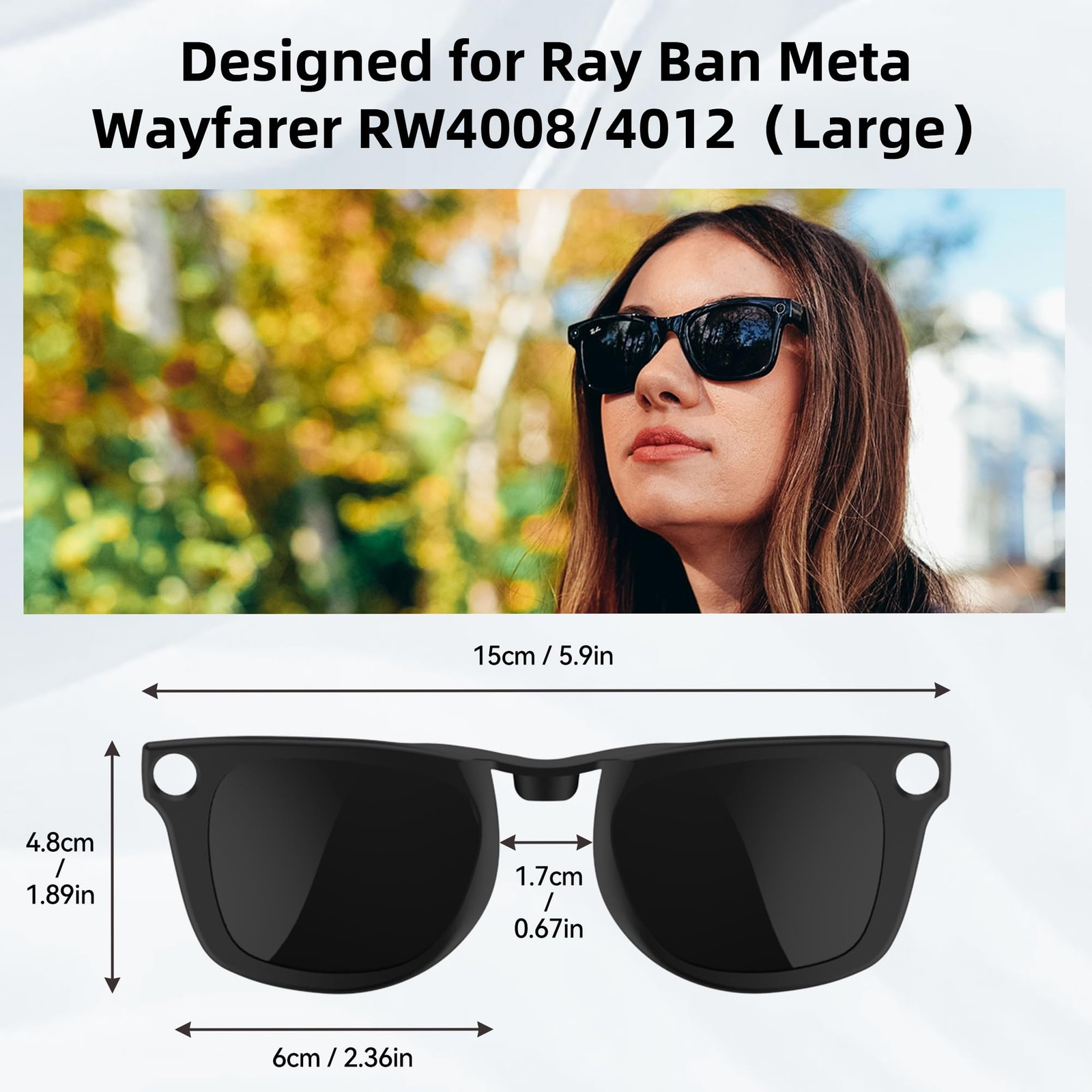 HiBloks 3Pcs Polarized Clip-on Compatible with Ray-Ban Meta Wayfarer & Gen 2 …