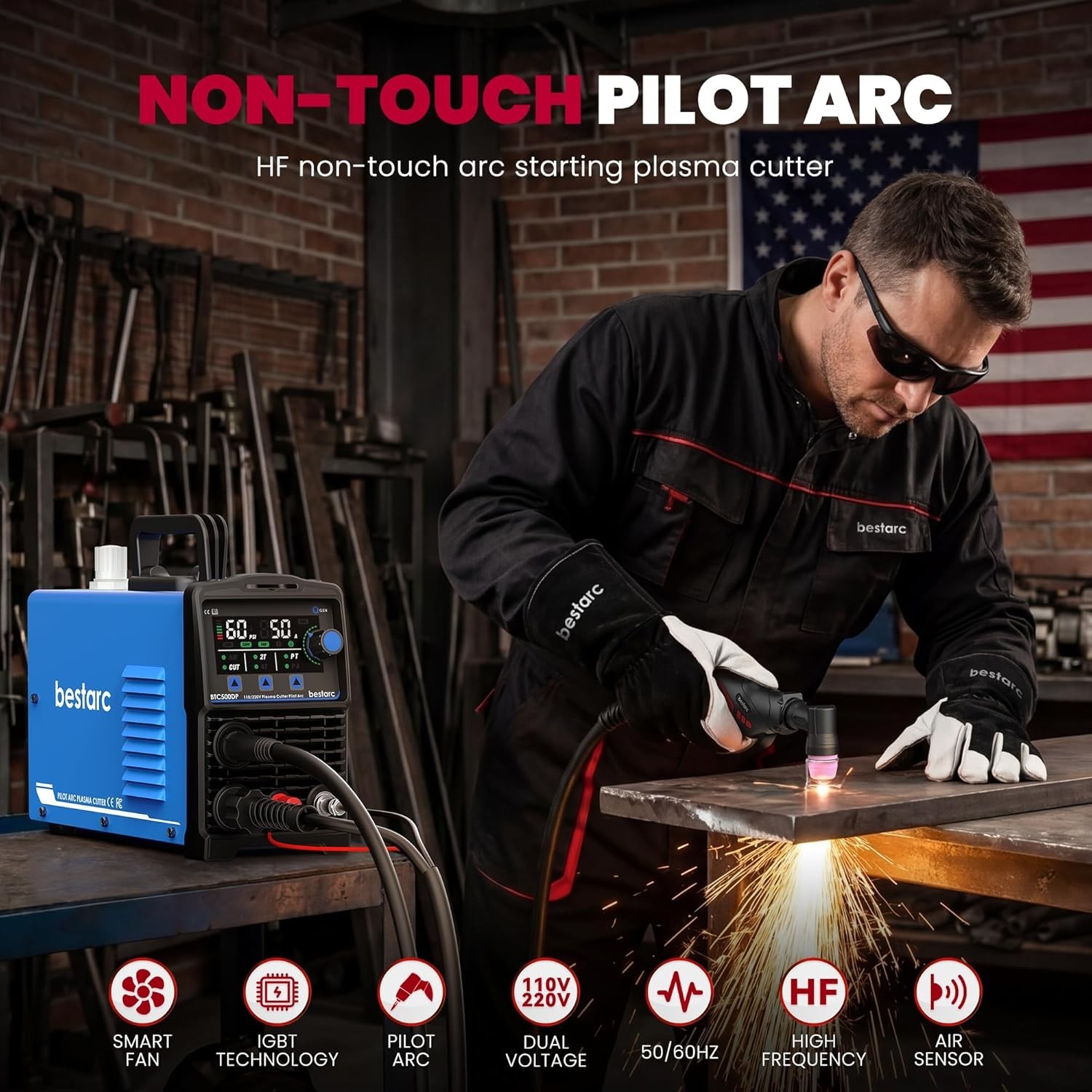 Professional 50A Plasma Cutting Machine – Easy Setup with Large LED Display