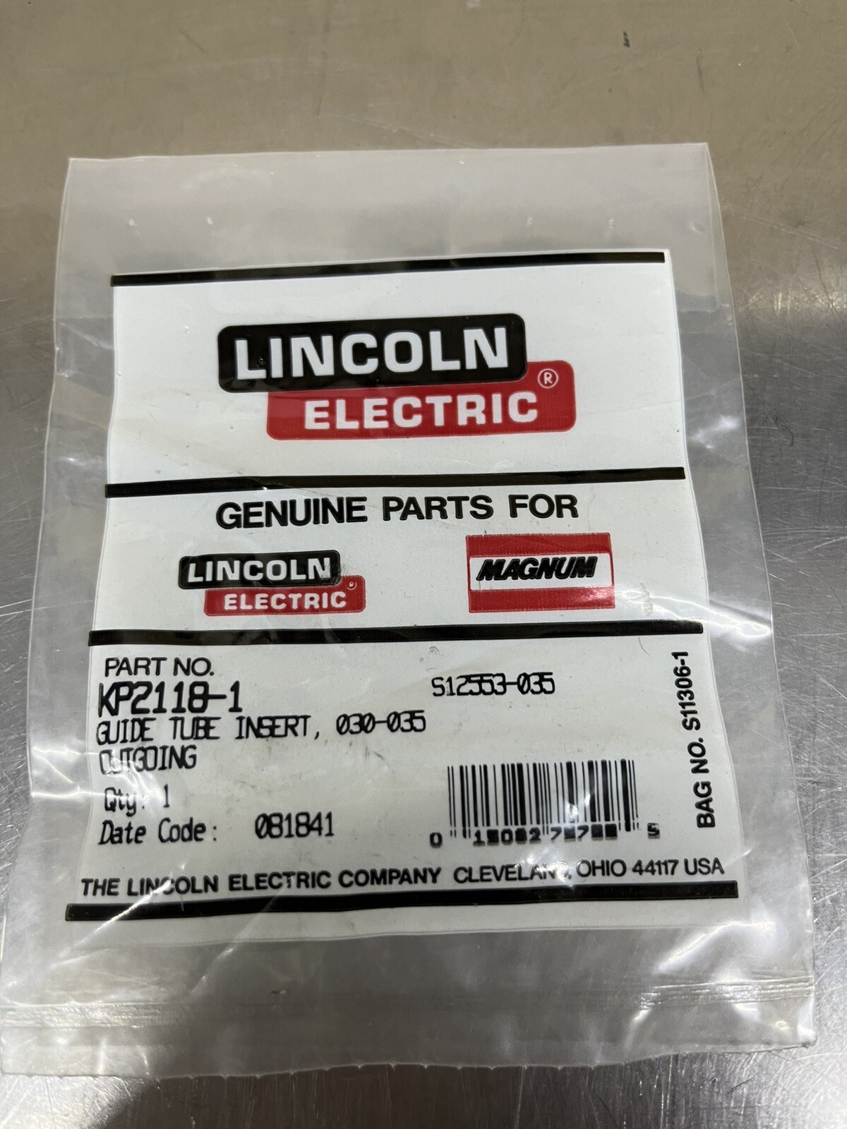 Lincoln Electric KP2118-1 Guide Tube Insert 030-035” Outgoing New Sealed Package