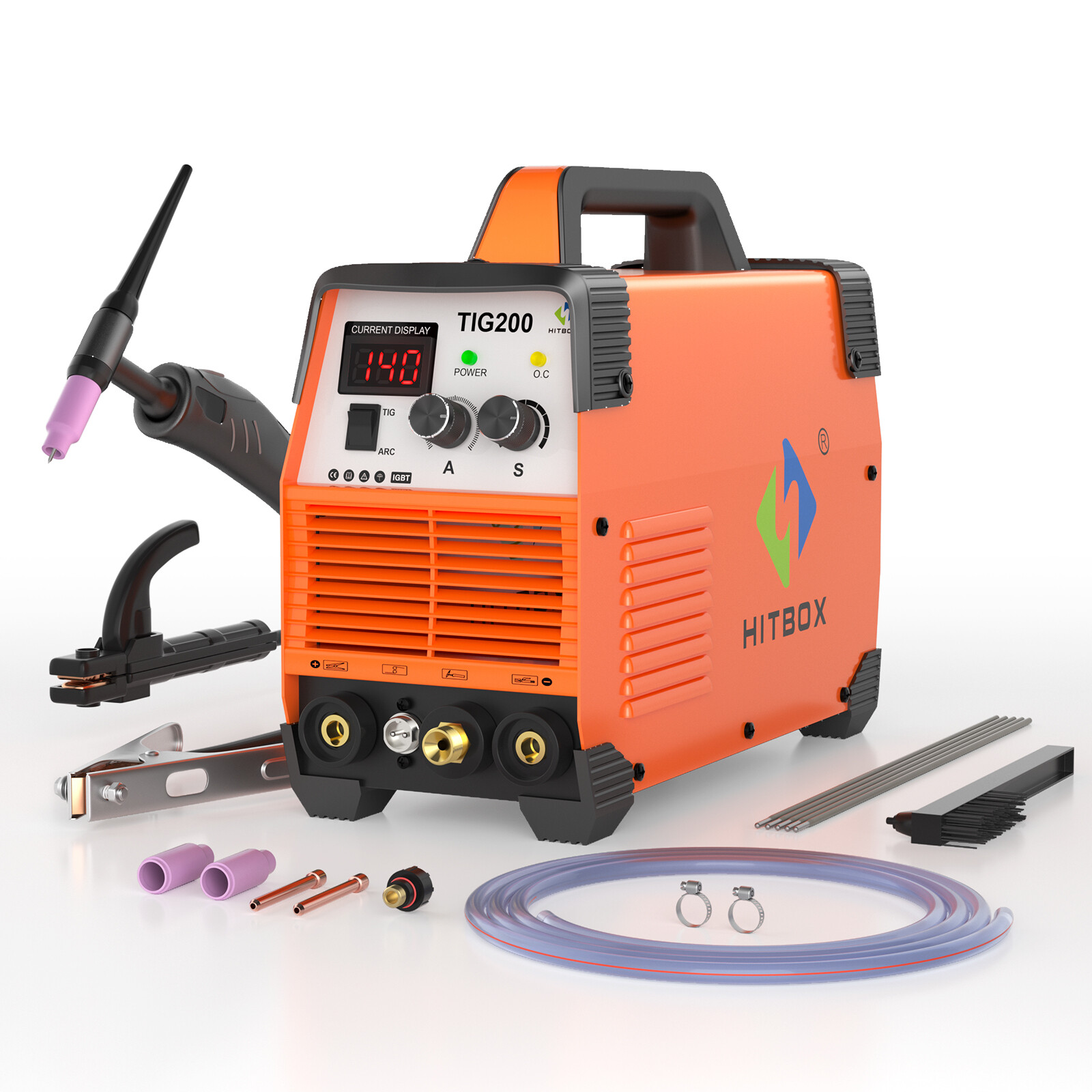 HITBOX Professional 200A HF TIG MMA Welder HF Arc with Post Gas Welding Machine