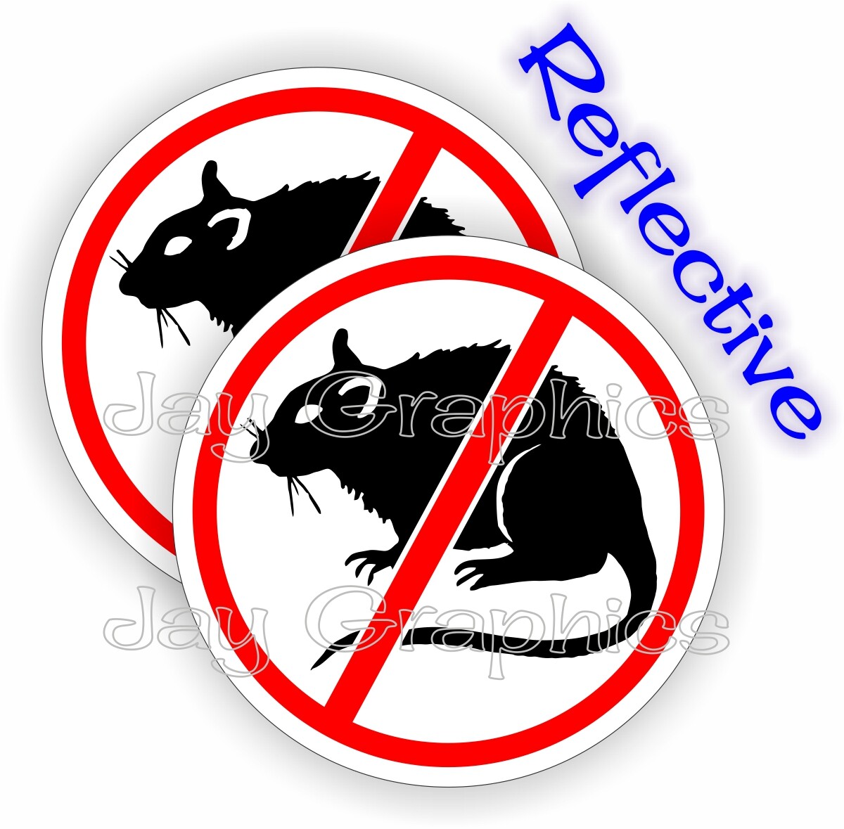 pair REFLECTIVE NO RATS Funny Hard Hat Stickers | Helmet Decals Foreman Laborer