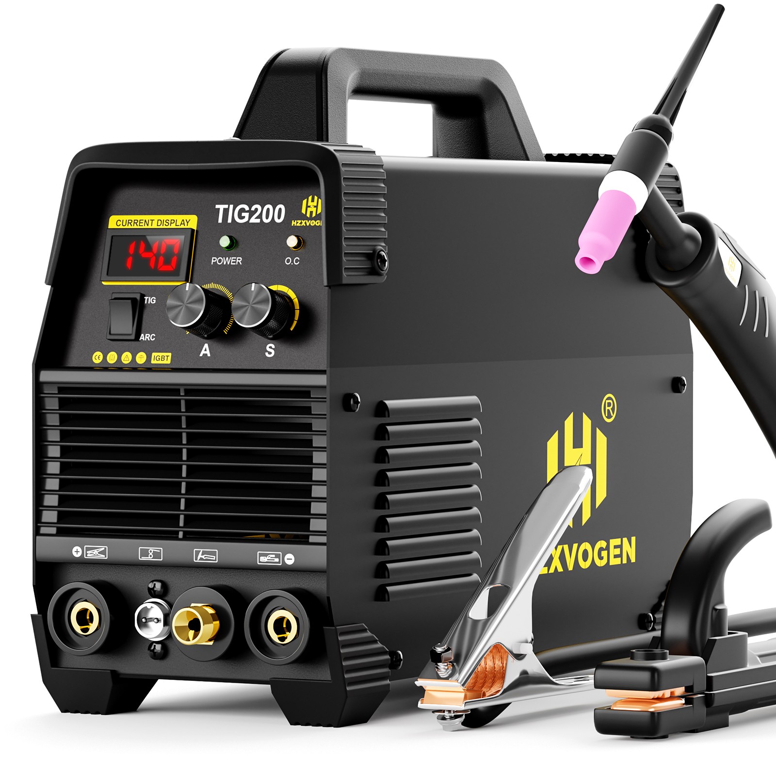 HZXVOGEN TIG200 200A TIG/MMA Welder IGBT Inverter Dual Voltage Portable 110/220V