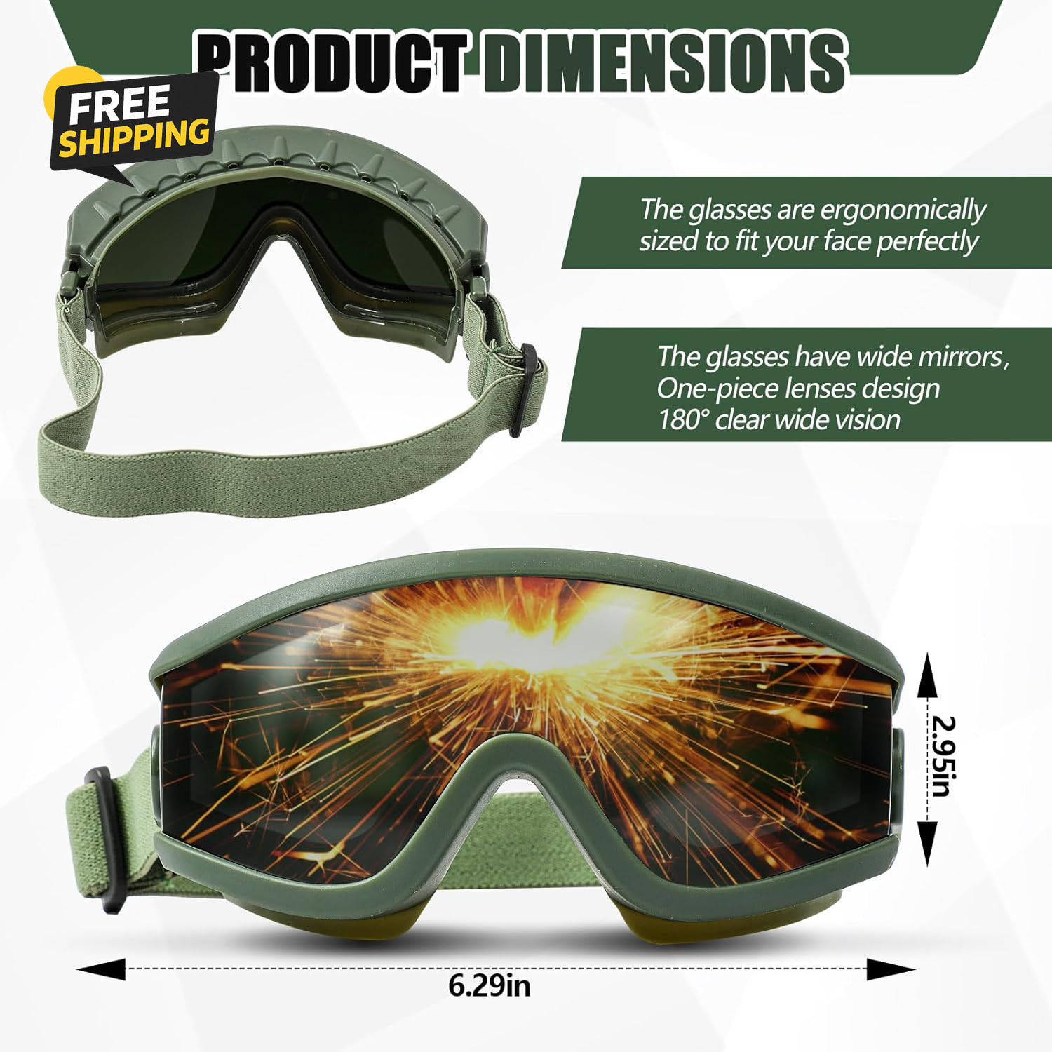 Welding Goggles Welding Safety Glasses Shade 5 IR Lens Cutting Torch Goggles