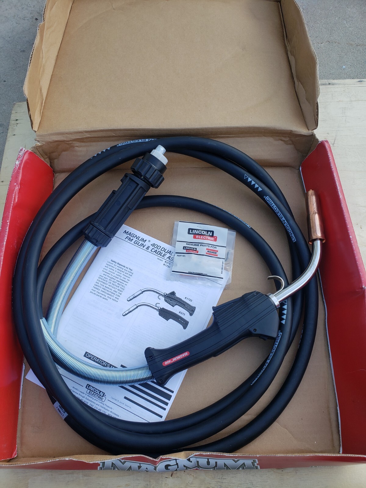 NEW Lincoln Electric MAGNUM 400 DP GUN (DUAL PROCEDURE, FAST-MATE) 15 FT K1723-2